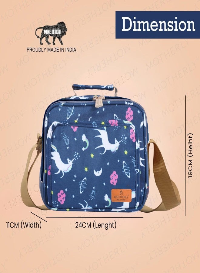 Motherly Mini Magic Diaper Bag for Mothers for Travel- Combo Set with Accessories, Small Maternity Handbag for Newborn Baby Mothers Travel Bag Multiple Pockets Water Resistant Baby Bag (Unicorn Blue) - Image 3